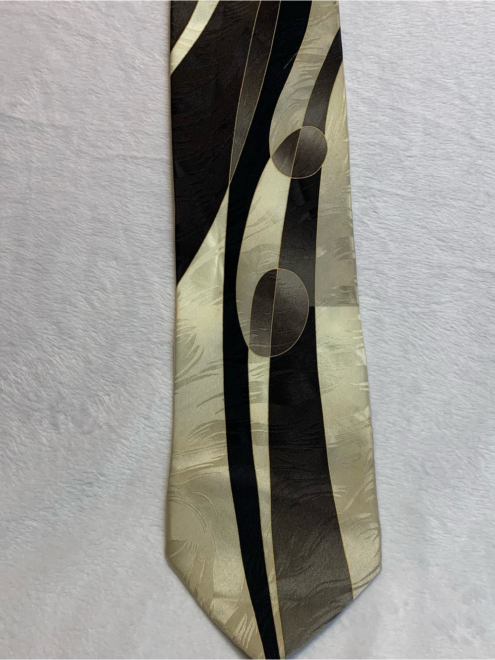 Vintage Ottimo Uomo Artistic Silk Geometric Mens Tie Made In Italy Multicolor
